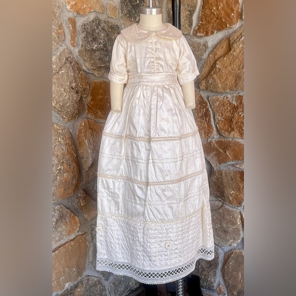 Boys 12–18M 100% Silk Baptism Ivory Convertible Romper Set - Picture 11 of 11